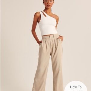 Wide Leg Pull On Linen Pants 